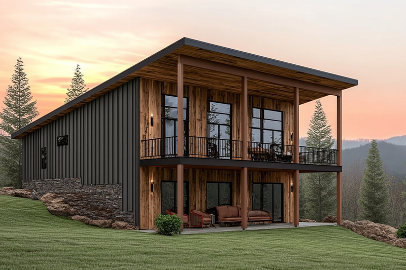 Modern Style House Plan - 2 Beds 2.5 Baths 2980 Sq/Ft Plan #123-126 Exterior