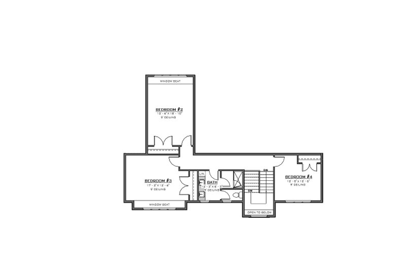Home Plan - Floor Plan - Upper Floor for Farmhouse House Plan #1086-23 - 4 bed, 2.5 bath