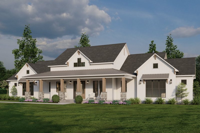 Architectural House Design - Exterior - Front Elevation 3 for Farmhouse House Plan #923-365 - 4 bed, 3.5 bath