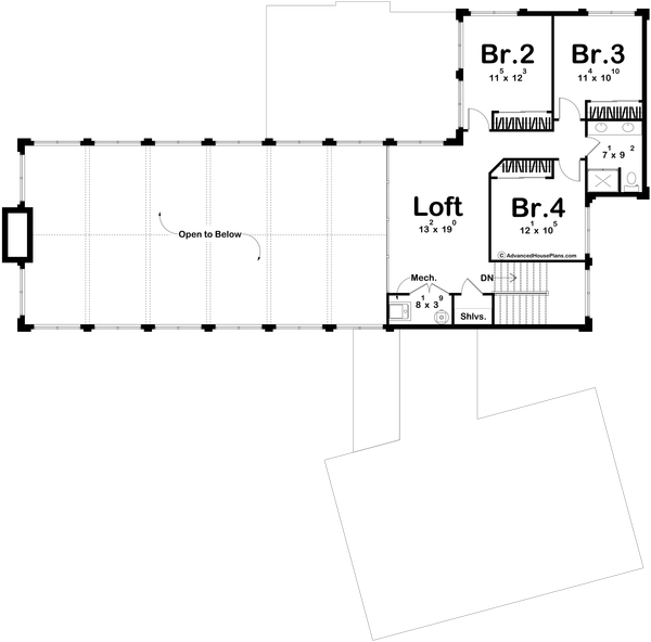 Dream House Plan - Contemporary Floor Plan - Upper Floor Plan #455-511