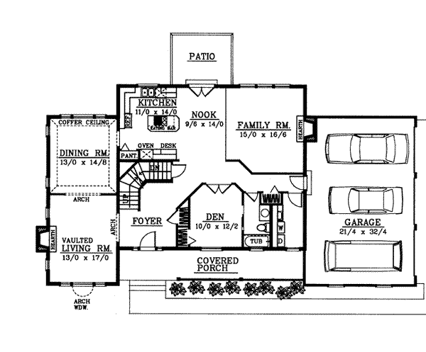 House Design - Traditional Floor Plan - Main Floor Plan #94-212