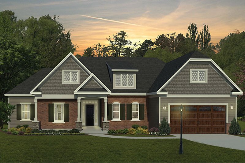 House Blueprint - Exterior - Front Elevation 3 for European House Plan #1010-146 - 3 bed, 2.5 bath