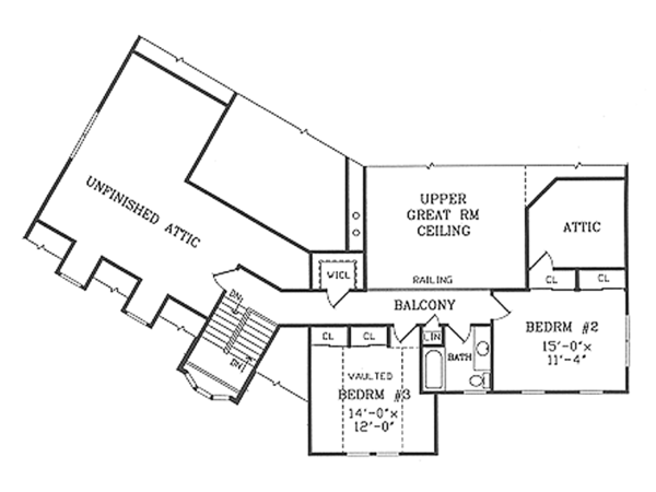 House Design - Country Floor Plan - Upper Floor Plan #314-286