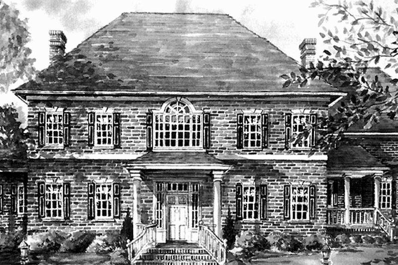House Design - Colonial Exterior - Front Elevation Plan #966-57