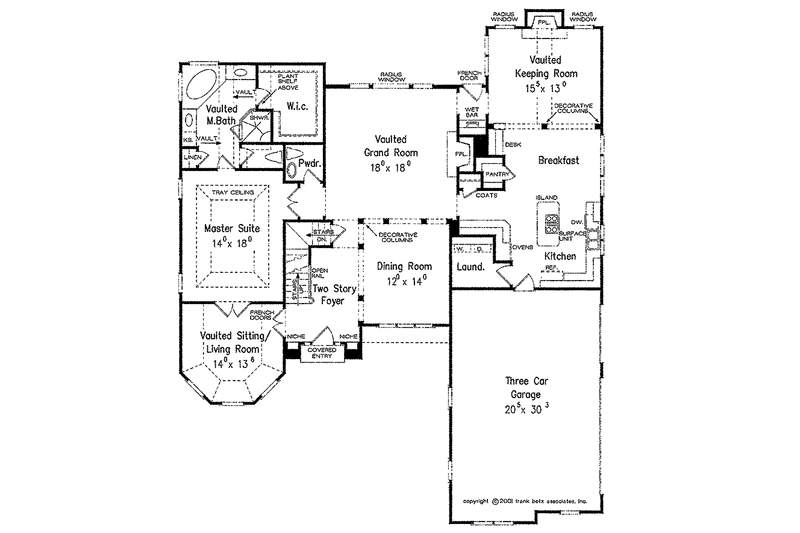 Home Plan - Floor Plan - Main Floor for Country House Plan #927-601 - 3 bed, 3.5 bath