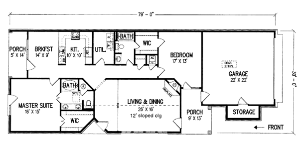 Home Plan - Traditional Floor Plan - Main Floor Plan #45-532