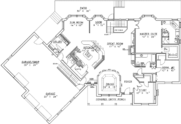 Home Plan - Traditional Floor Plan - Main Floor Plan #117-157