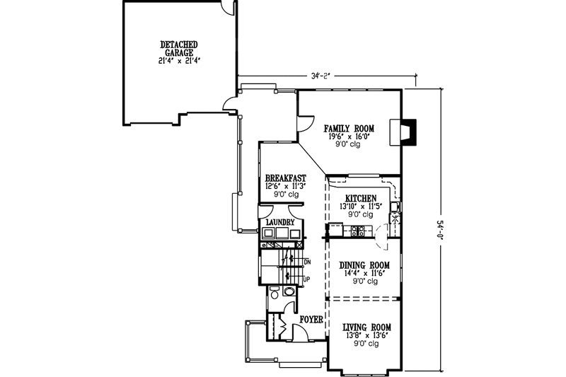 Dream House Plan - Floor Plan - Main Floor for Country House Plan #953-102 - 4 bed, 2.5 bath