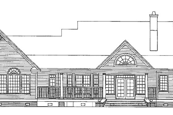 Exterior - Rear Elevation for Country House Plan #929-594 - 4 bed, 2.5 bath