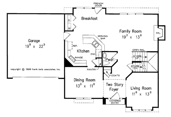 Home Plan - Colonial Floor Plan - Main Floor Plan #927-704