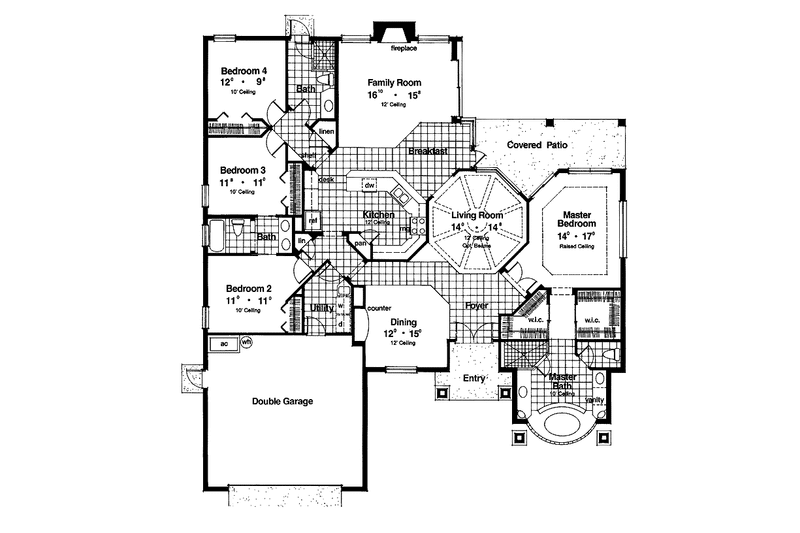 Home Plan - Floor Plan - Main Floor for Ranch House Plan #417-783 - 4 bed, 3 bath