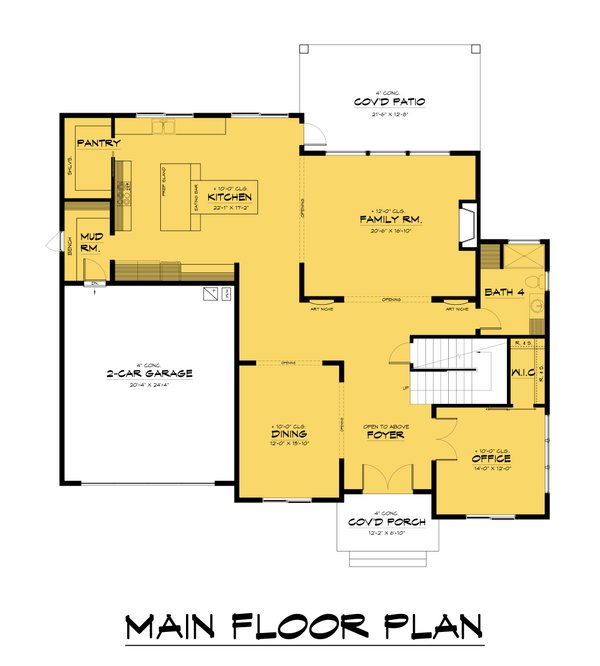 Architectural House Design - Farmhouse Floor Plan - Main Floor Plan #1066-243