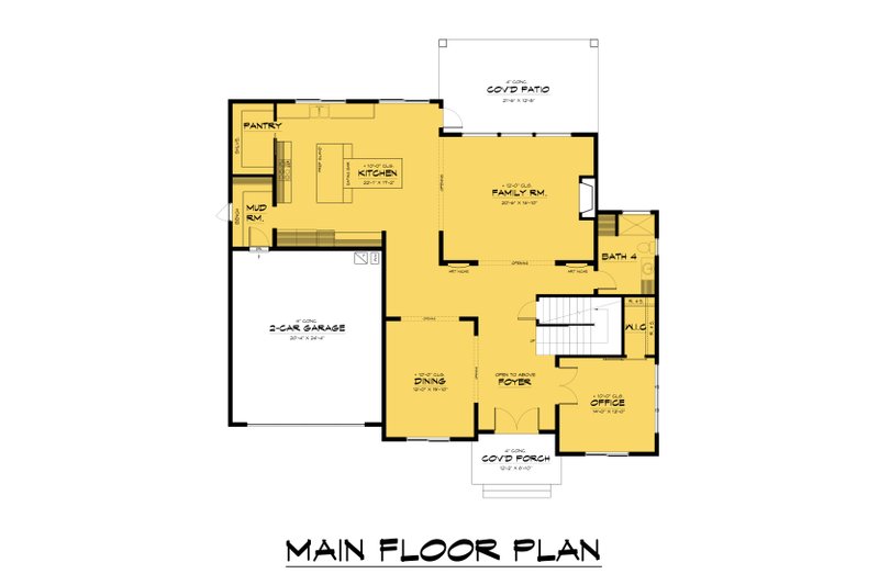 Dream House Plan - Floor Plan - Main Floor for Farmhouse House Plan #1066-243 - 3 bed, 4 bath