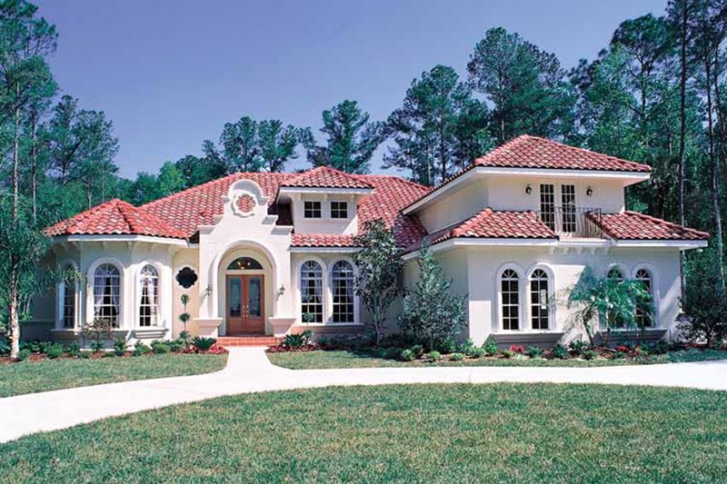 Architectural House Design - Exterior - Front Elevation 3 for Mediterranean House Plan #417-662 - 5 bed, 4 bath