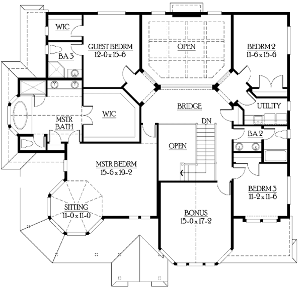 Home Plan - Victorian Floor Plan - Upper Floor Plan #132-472