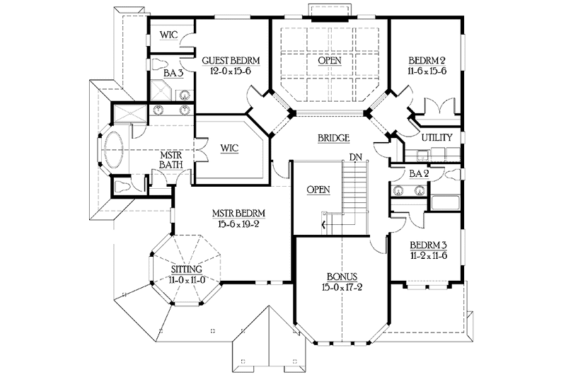 House Plan Design - Floor Plan - Upper Floor for Victorian House Plan #132-472 - 4 bed, 3.5 bath