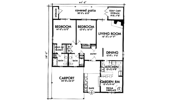 Home Plan - Adobe / Southwestern Floor Plan - Main Floor Plan #320-1371