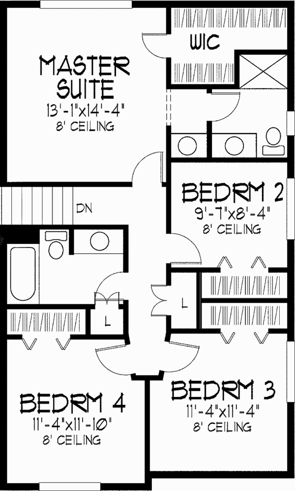 House Plan Design - Craftsman Floor Plan - Upper Floor Plan #51-855
