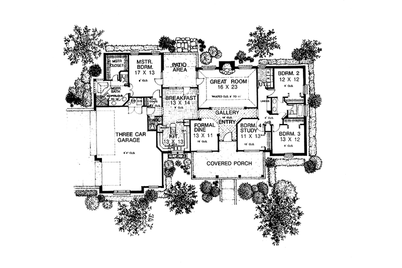 Dream House Plan - Floor Plan - Main Floor for Country House Plan #310-1025 - 4 bed, 2.5 bath