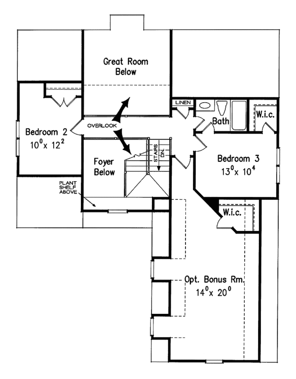 Architectural House Design - Colonial Floor Plan - Upper Floor Plan #927-588