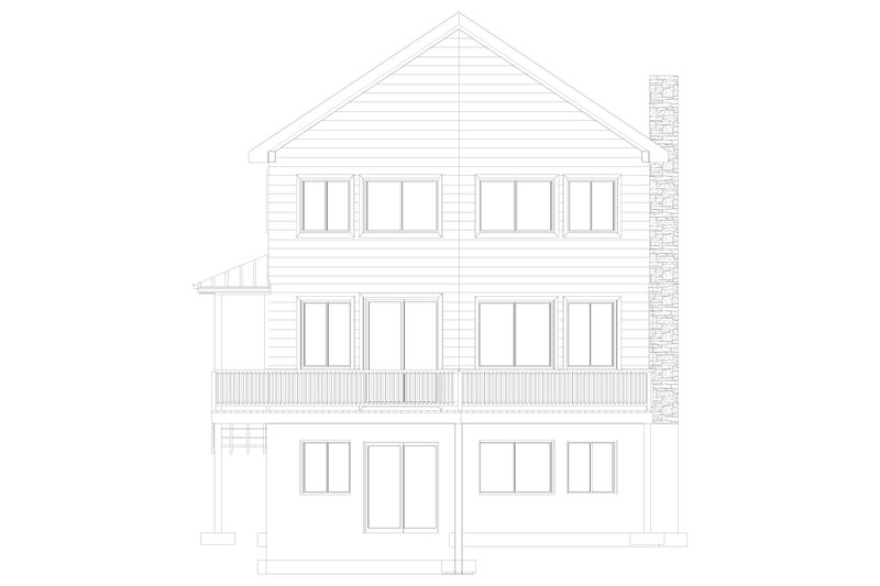 House Design - Exterior - Other Elevation 4 for Cabin House Plan #1060-451 - 4 bed, 3 bath