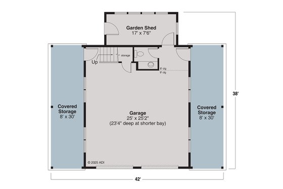 Floor Plan - Main Floor for Craftsman House Plan #124-1386, 0 bath