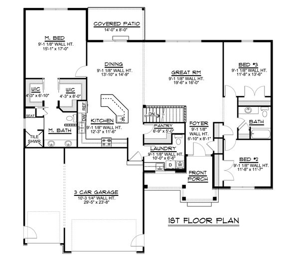 Dream House Plan - Craftsman Floor Plan - Main Floor Plan #1064-37