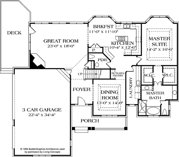 House Plan Design - Craftsman Floor Plan - Main Floor Plan #453-560
