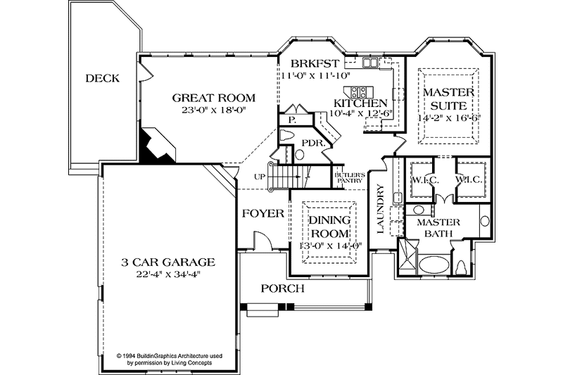 Home Plan - Floor Plan - Main Floor for Craftsman House Plan #453-560 - 4 bed, 3.5 bath