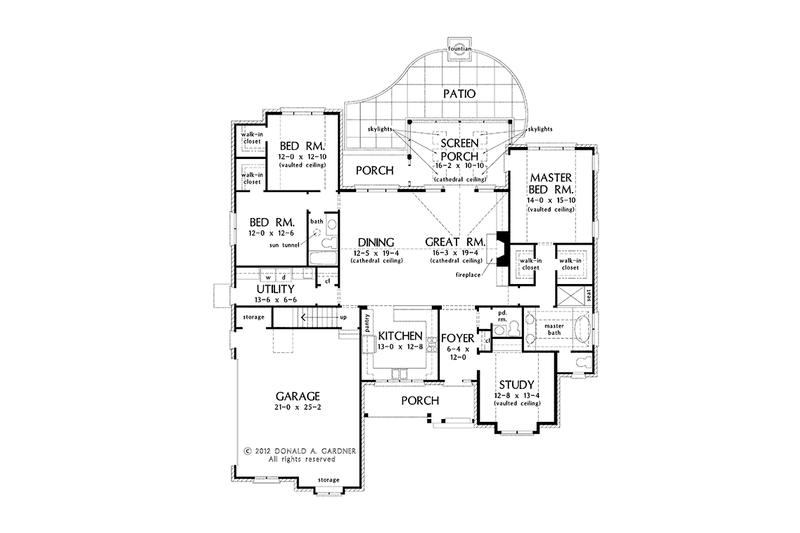 Architectural House Design - Floor Plan - Main Floor for European House Plan #929-964 - 3 bed, 2.5 bath