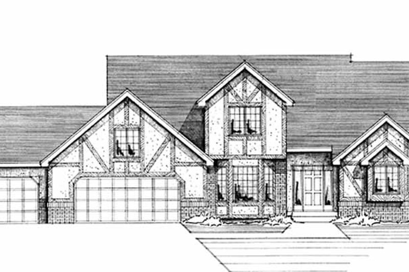 Architectural House Design - Tudor Exterior - Front Elevation Plan #51-812