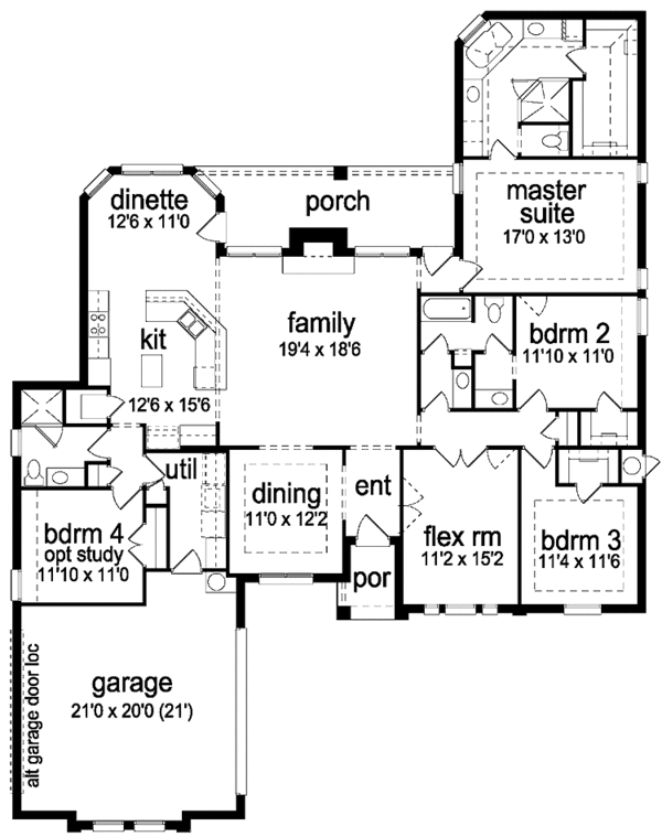 Home Plan - Traditional Floor Plan - Main Floor Plan #84-696