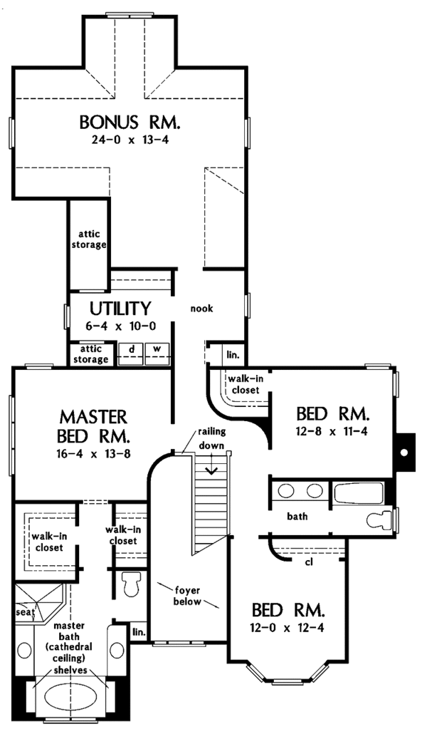 Traditional Floor Plan - Upper Floor Plan #929-812