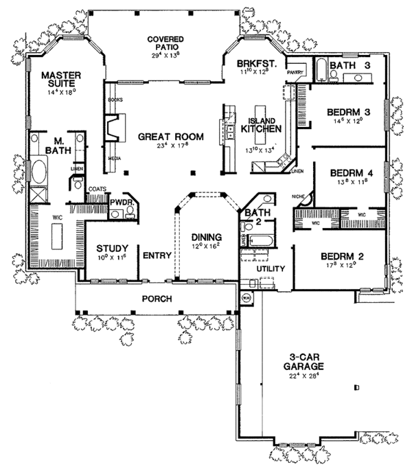 House Design - Country Floor Plan - Main Floor Plan #472-244