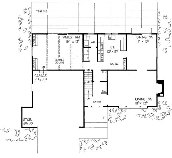 House Blueprint - Colonial Floor Plan - Main Floor Plan #72-496