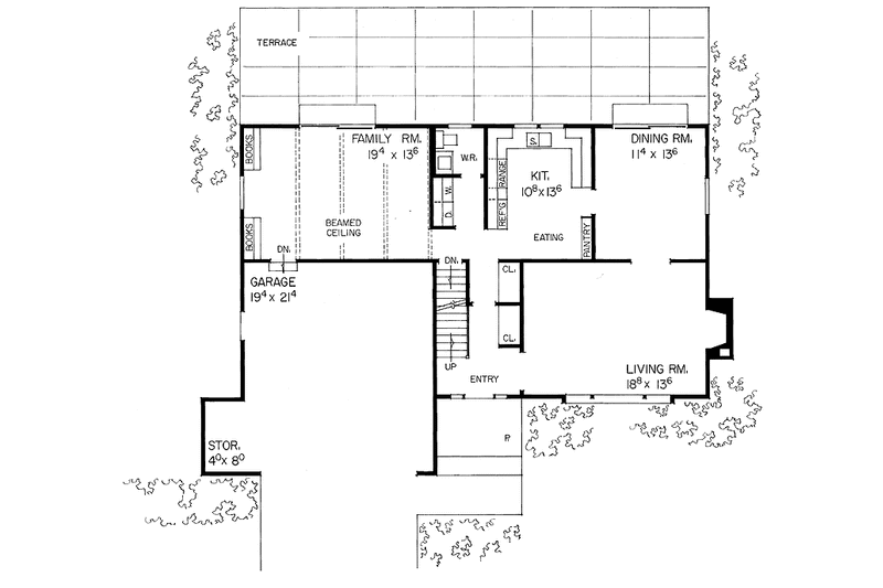 Dream House Plan - Floor Plan - Main Floor for Colonial House Plan #72-496 - 3 bed, 2.5 bath