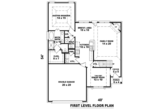 Floor Plan - Main Floor for European House Plan #81-1394 - 3 bed, 2.5 bath