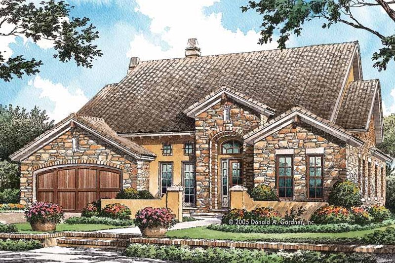 Home Plan - Exterior - Front Elevation 3 for Mediterranean House Plan #929-766 - 3 bed, 2.5 bath