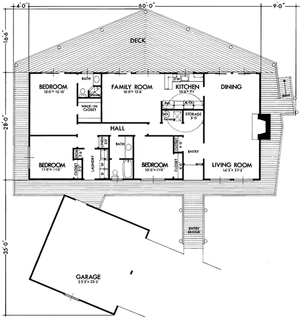 Architectural House Design - Prairie Floor Plan - Main Floor Plan #320-1337