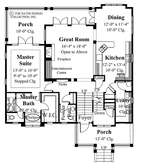 House Blueprint - Traditional Floor Plan - Main Floor Plan #930-114