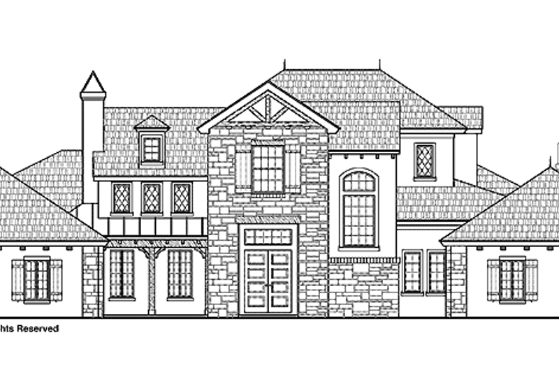 Home Plan - Exterior - Front Elevation 3 for European House Plan #1019-6 - 5 bed, 5 bath