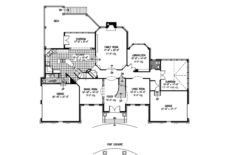 Architectural House Design - Floor Plan - Main Floor for Colonial House Plan #953-131 - 4 bed, 3.5 bath