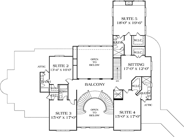 Architectural House Design - Mediterranean Floor Plan - Upper Floor Plan #453-440