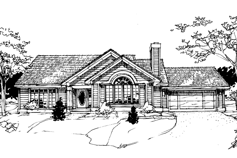 Home Plan - Exterior - Front Elevation 3 for Ranch House Plan #320-675 - 2 bed, 2 bath