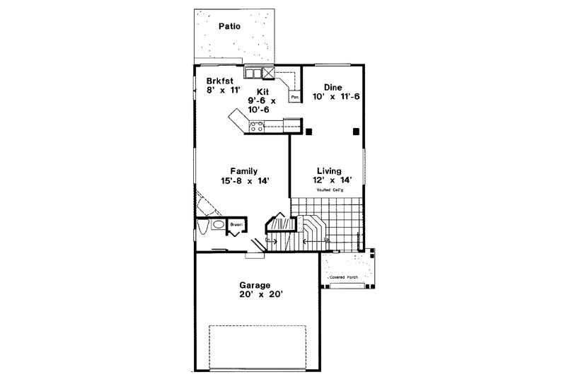 Dream House Plan - Floor Plan - Main Floor for Country House Plan #300-124 - 3 bed, 2.5 bath