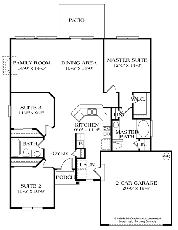 Home Plan - Colonial Floor Plan - Main Floor Plan #453-282