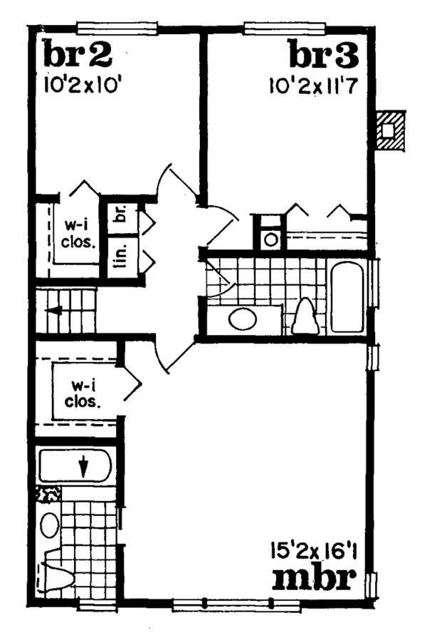House Design - Contemporary Floor Plan - Upper Floor Plan #47-677