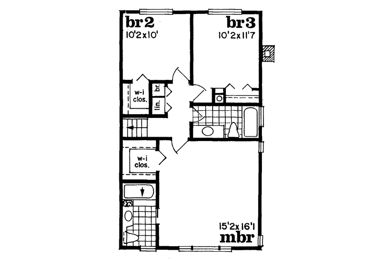 Dream House Plan - Floor Plan - Upper Floor for Contemporary House Plan #47-677 - 3 bed, 3 bath