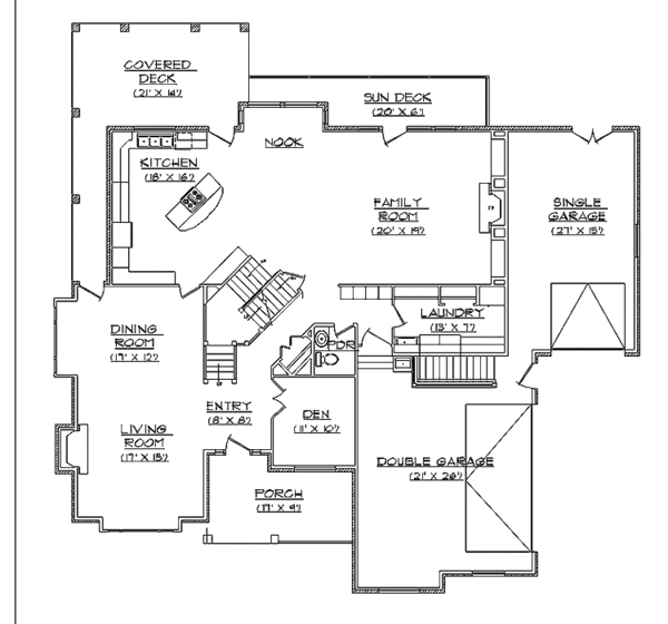 Dream House Plan - Country Floor Plan - Main Floor Plan #945-58