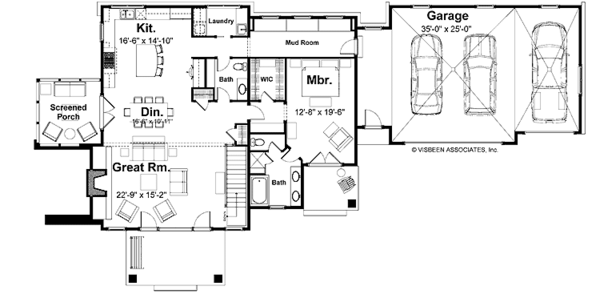 House Plan Design - Traditional Floor Plan - Main Floor Plan #928-128